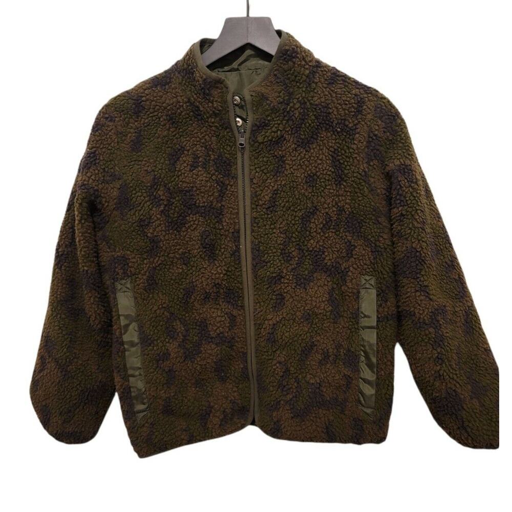 Euc Stella McCartney Kids reversible shearling jacketCAMO/Green